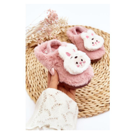 Detské ružové papuče so zajačikom
