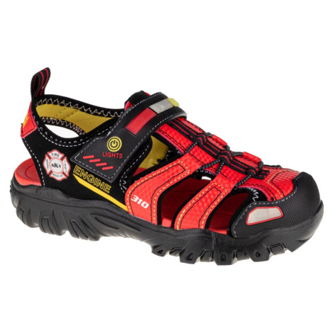 ČERVENÉ CHLAPČENSKÉ SVIETIACE SANDÁLE SKECHERS DAMAGER III SANDAL 400072L-BKRD