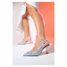 LuviShoes JUAN Silver Satin Women's Evening Shoes