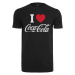 Merchcode Tričko 'Coca Cola I Love Coke'  červená / čierna / biela