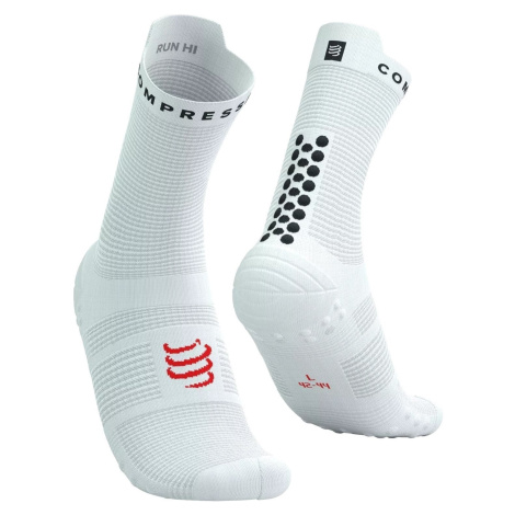 Compressport Pro Racing Socks V4.0 Run High White/Black/Core Red T4 Bežecké ponožky