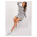 Gray knitted set with a miniskirt