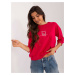 Women's red casual blouse with cuff