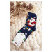 Women's socks with Santa Claus, navy blue