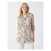 LC Waikiki Women's Shirt Collar Floral Long Sleeve Tunic