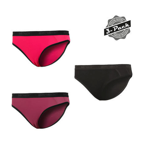 SENSOR DOUBLE FACE 3-PACK dámske nohavičky čierna / lilla / magenta