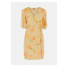Yellow Floral Tie Wrap Dress Pieces Tianna - Women