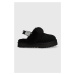 Kožené papuče UGG Funkette čierna farba