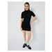 Koton Super Mini Knitwear Dress Ribbed Short Sleeve Stand Collar