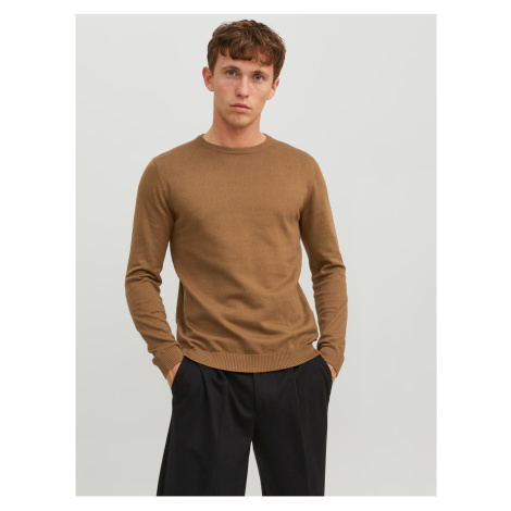 Hnedý pánsky basic sveter Jack & Jones Basic