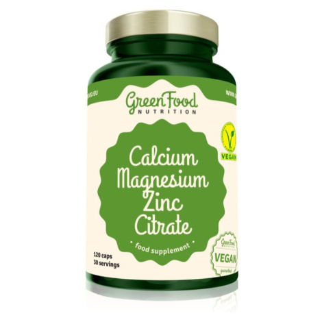 GreenFood Nutrition Calcium & Magnesium & Zinc Citrate kapsuly na podporu zdravia kostí, kĺbov a