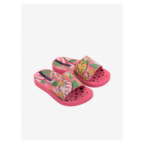Ružové dievčenské vzorované šľapky Ipanema