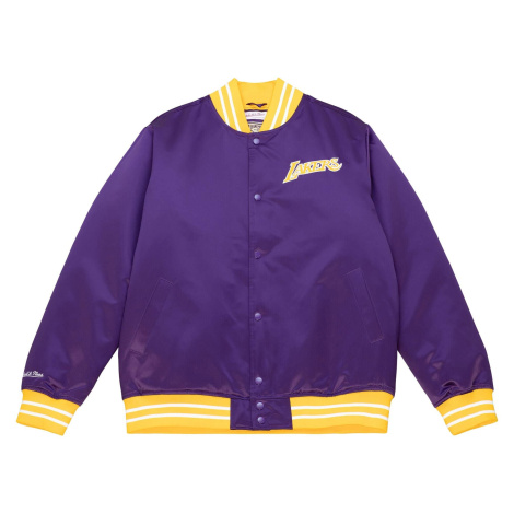 Mitchell & Ness LA Lakers Heavyweight Satin Jacket Purple - Pánske - Bunda Mitchell & Ness - Fia