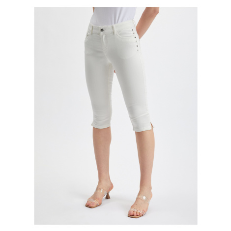 Biele dámske skrátené džínsy ORSAY