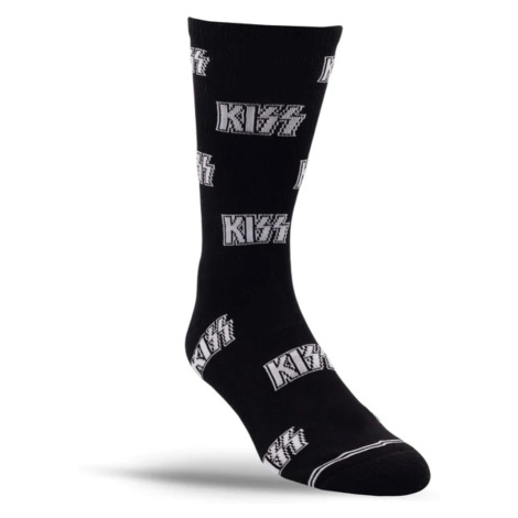 ponožky PERRI´S SOCK - KISS - ALL OVER LOGO - BLACK - KSA301-001