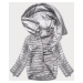 Asymetrická šedá dámska bunda s kapucňou (PC-7510-61)