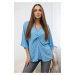 Large blue blouse with neckline