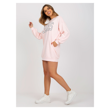 Light pink oversized sweatshirt with printed design