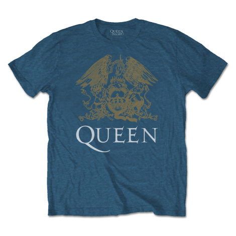 Queen tričko Crest Modrá