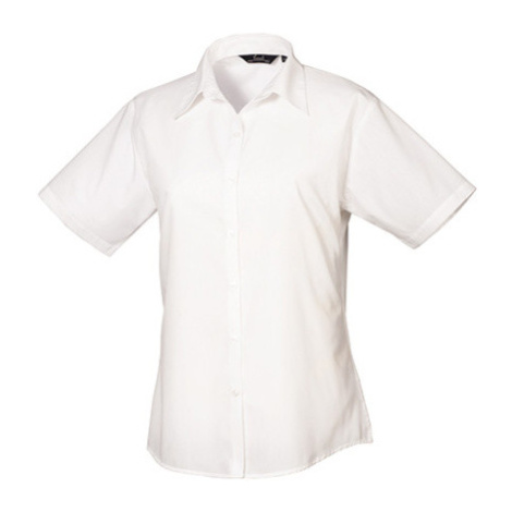 Premier Workwear Dámska košeľa s krátkym rukávom PR302 White