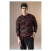 DEFACTO Relax Fit Patterned Crew Neck Knitwear Sweater