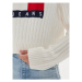 Tommy Jeans Sveter Center Flag DW0DW18528 Écru Relaxed Fit