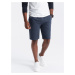 Ombre Men's ottoman knitted short sweat shorts - navy blue