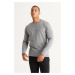 AC&Co / Altınyıldız Classics Men's Gray Melange Standard Fit Normal Fit Warm Crew Neck Knitwear 