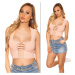 Sexy KouCla-Crop Top with WOW decollete white Einheitsgroesse