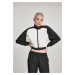 Women's short raglan wrinkled jacket Batwing blk/wht