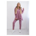 Women's set of leggings with sweatshirt - dark pink