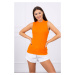 Sleeveless orange blouse