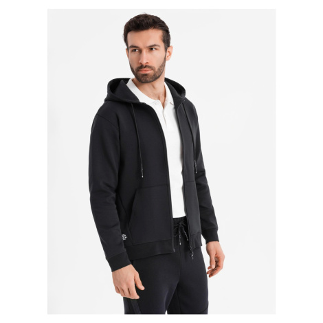 Ombre Unzipped hoodie sweatshirt in streetwear style - black