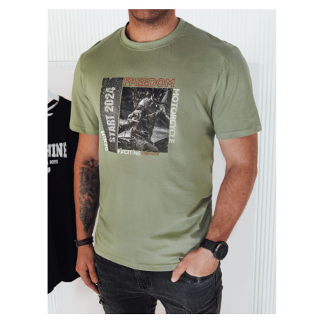 Pánske tričko s potlačou, zelené Dstreet RX5465