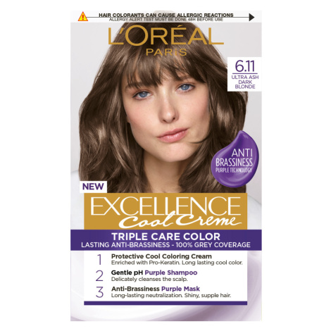 Permanentná farba Loréal Excellence Cool Creme 6.11 ultra popolavá tmavá blond - L’Oréal Paris +