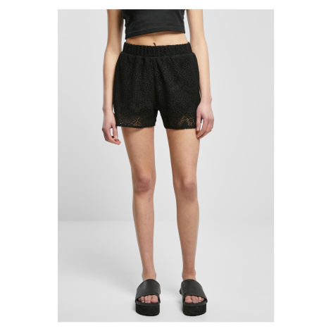 Women's Crochet Lace Resort Shorts in Black Urban Classics