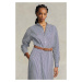Bavlnené šaty Polo Ralph Lauren tmavomodrá farba, midi, rovný strih, 211891431