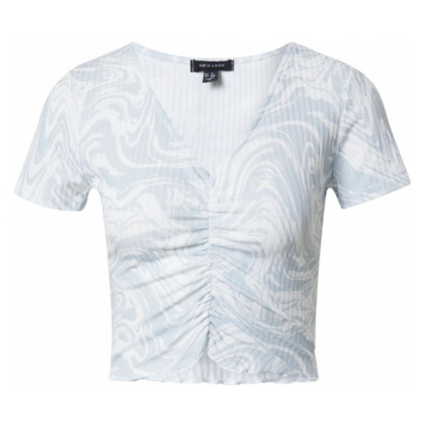 NEW LOOK Tričko 'MARBLE'  svetlomodrá / biela