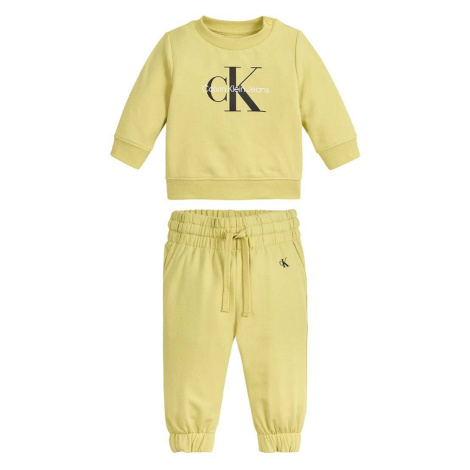 Detská tepláková súprava Calvin Klein Jeans žltá farba