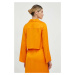 Košeľa American Vintage dámska, oranžová farba, regular, s klasickým golierom
