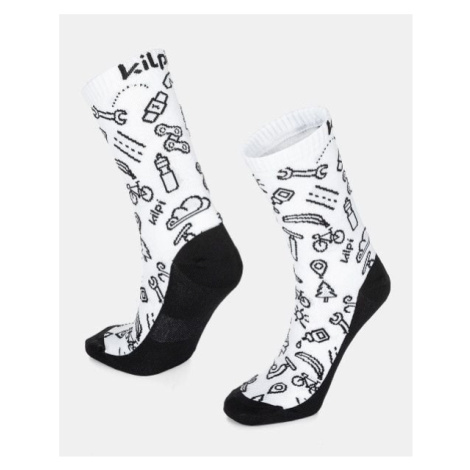 Čierno-biele unisex športové ponožky Kilpi FINISHER