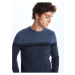 LC Waikiki Crew Neck Long Sleeve Color Block Men's Knitwear Sweater