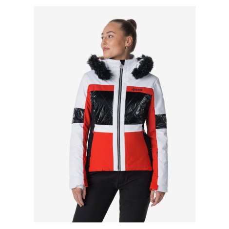 Bielo-červená dámska lyžiarska zimná bunda Kilpi Elza-W