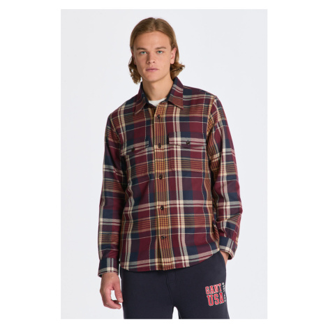 KOŠEĽA GANT HEAVY TWILL CHECK OVERSHIRT RED SHADOW