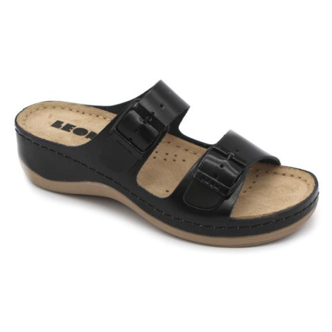 Leon 908 Dámska zdravotná celokožená obuv s prackou 36 - 23cm, čierna, 4,5 cm