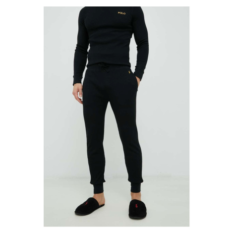 Pyžamové nohavice Polo Ralph Lauren pánske, čierna farba, jednofarebná, 714899616