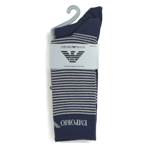 Emporio Armani  CC114-PACK DE 2  Ponožky Modrá