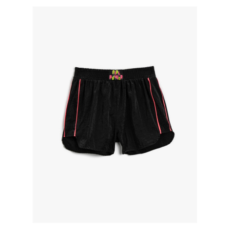 Koton Mini Shorts with Stripe Detail Elastic Waist.