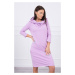 Dress with hood and pockets in purple color