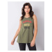 Khaki women's top with print